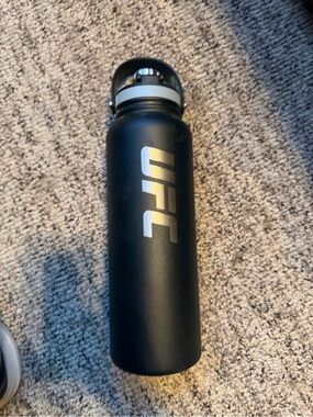 UFC Matte Black Water Bottle with Silver Logo